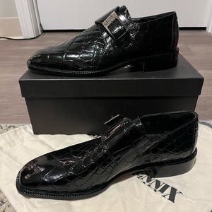 Fennix Italy size 12, genuine alligator black men’s dress shoe